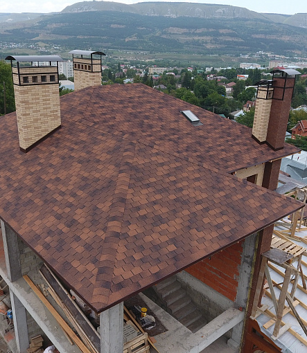 Гибкая черепица, серия PREMIUM, коллекция ЦЮРИХ, цвет Кофе - 7