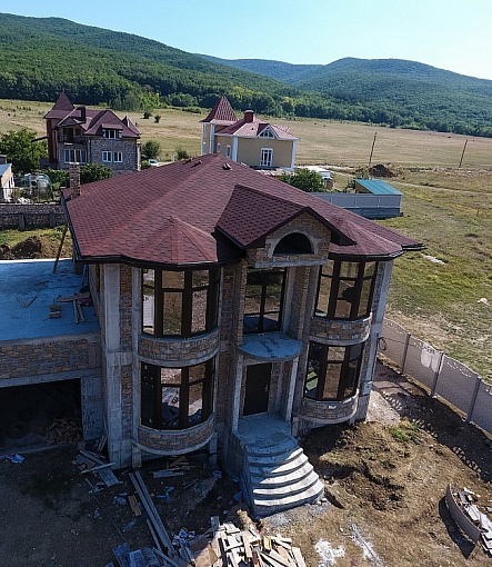 Гибкая черепица, серия PREMIUM, коллекция ШЕФФИЛД, цвет Клубника - 3