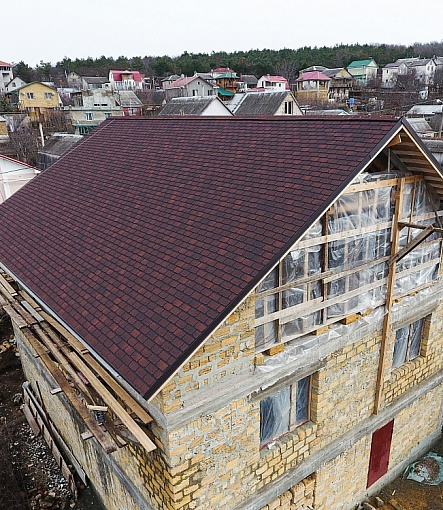 Гибкая черепица, серия PREMIUM, коллекция ЖЕНЕВА, цвет Чили - 3