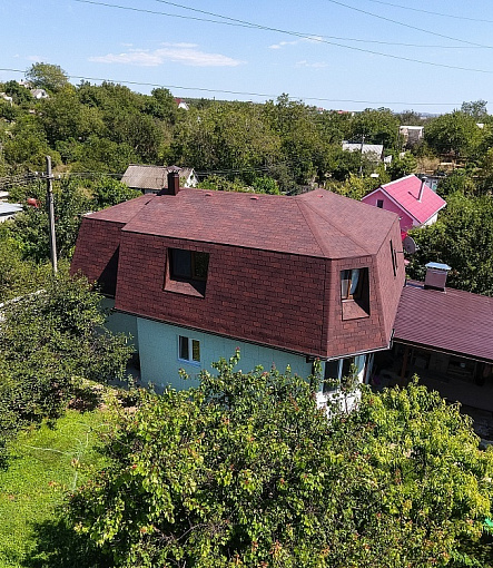 Гибкая черепица, серия STANDARD, коллекция КРОНА, цвет Красный - 4