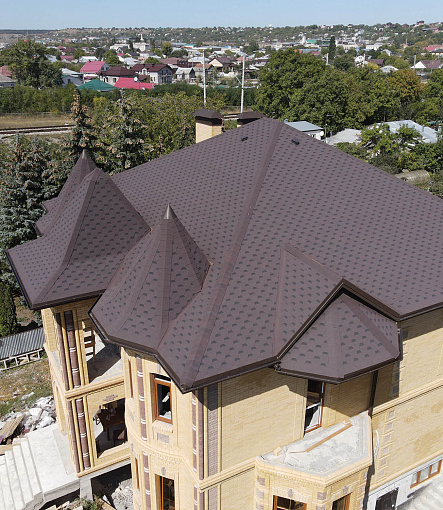 Гибкая черепица, серия PREMIUM, коллекция Шеффилд, цвет Зрелый Каштан - 4