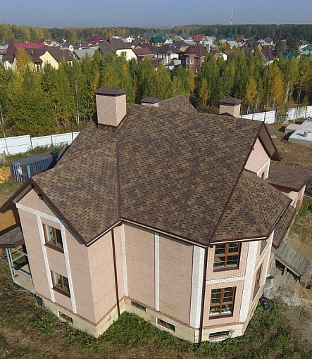 Гибкая черепица, серия PREMIUM, коллекция ГЕНУЯ, цвет Трюфель - 2