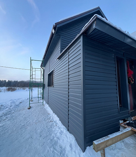 Сайдинг Docke Premium, Коллекция Ко­ра­бель­ный брус D4.5D Графит - 8